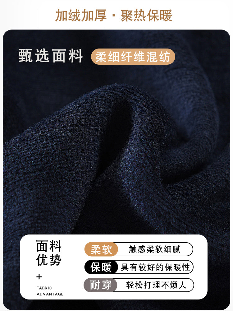 Payız və qış qalın flis hırka, orta və yaşlı insanlar üçün isti, dairəvi yaxalı düyməli toxunma sviter palto, baba köynəyi