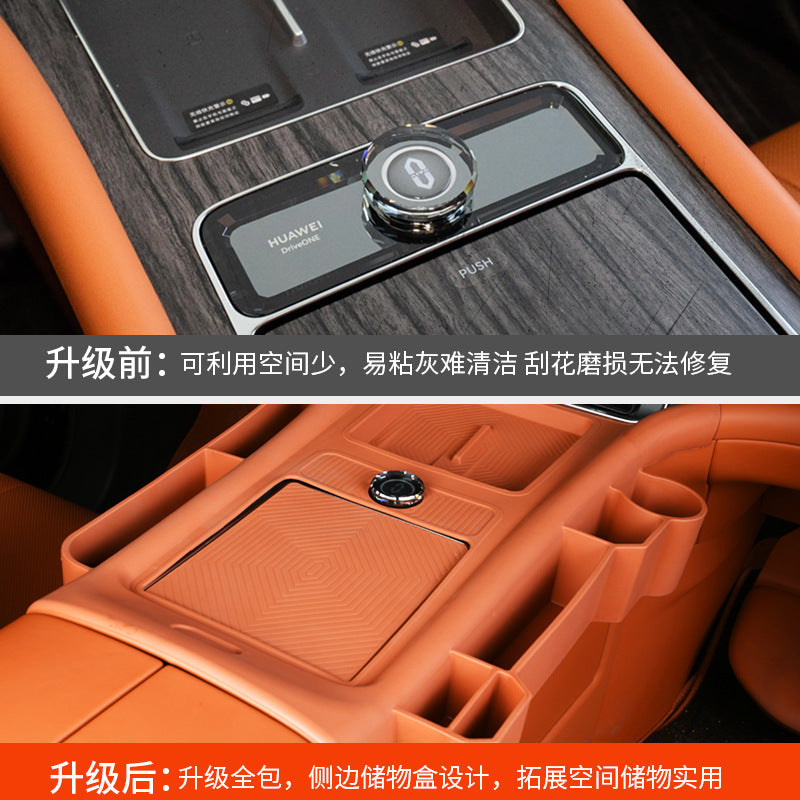 AITO üçün uyğundur, dünyadan soruşun M9 Restoration mərkəzi idarəetmə simsiz doldurma silikon yastığı, avtomobil bəzək aksesuarlarını qorumaq üçün sürüşməyə qarşı pad