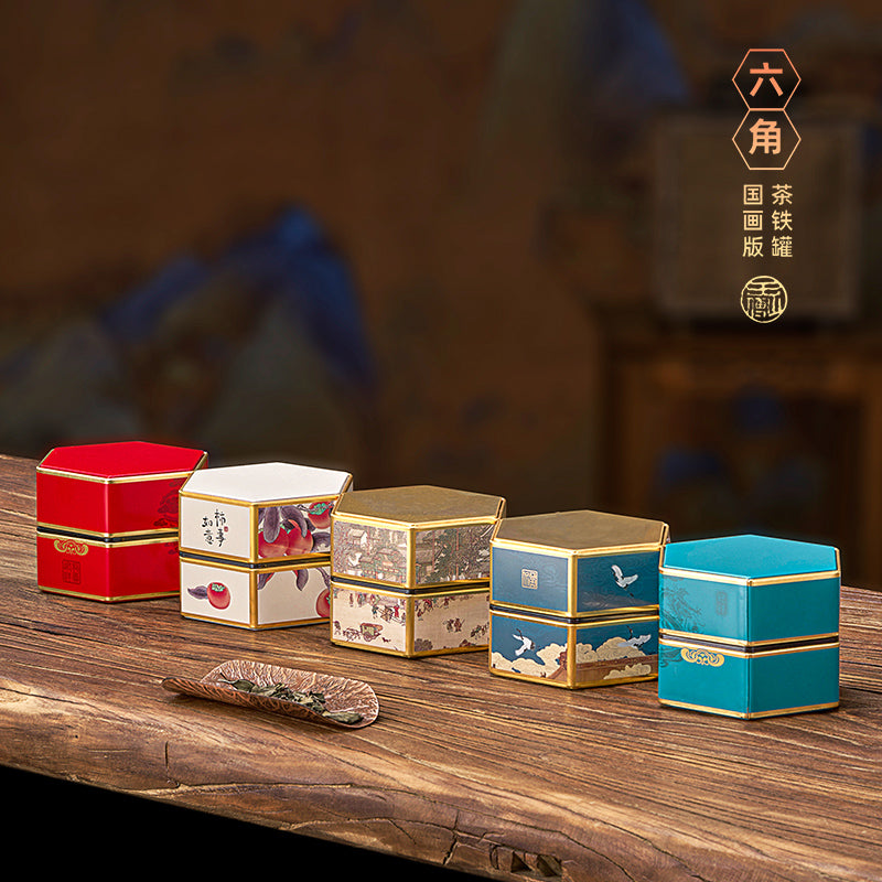 Yeni böyük və kiçik möhürlənmiş dəmir qutular qara çay yaşıl çay Longjing universal çay qutuları retro milli üslubda qablaşdırma qalay qutusu
