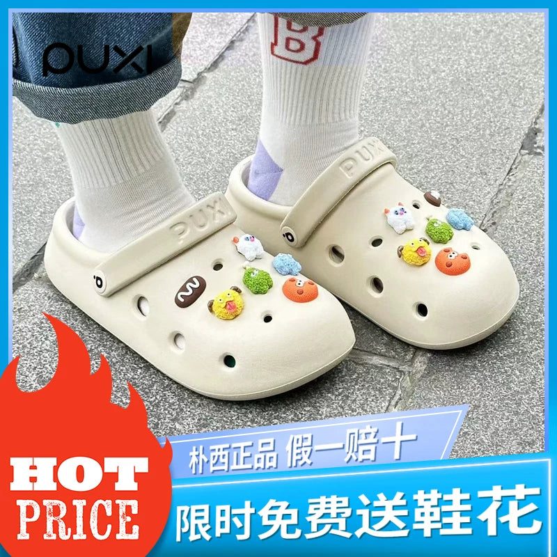 Puxi Dong Dong Ayaqqabıları Yeni Xanım Yay Sandalları Üst Geyimi Sürüşməyə Qarşı Çimərlik Ayaqqabıları Yumşaq Alt Ayaqlı Terlik Kişilər üçün Cütlər