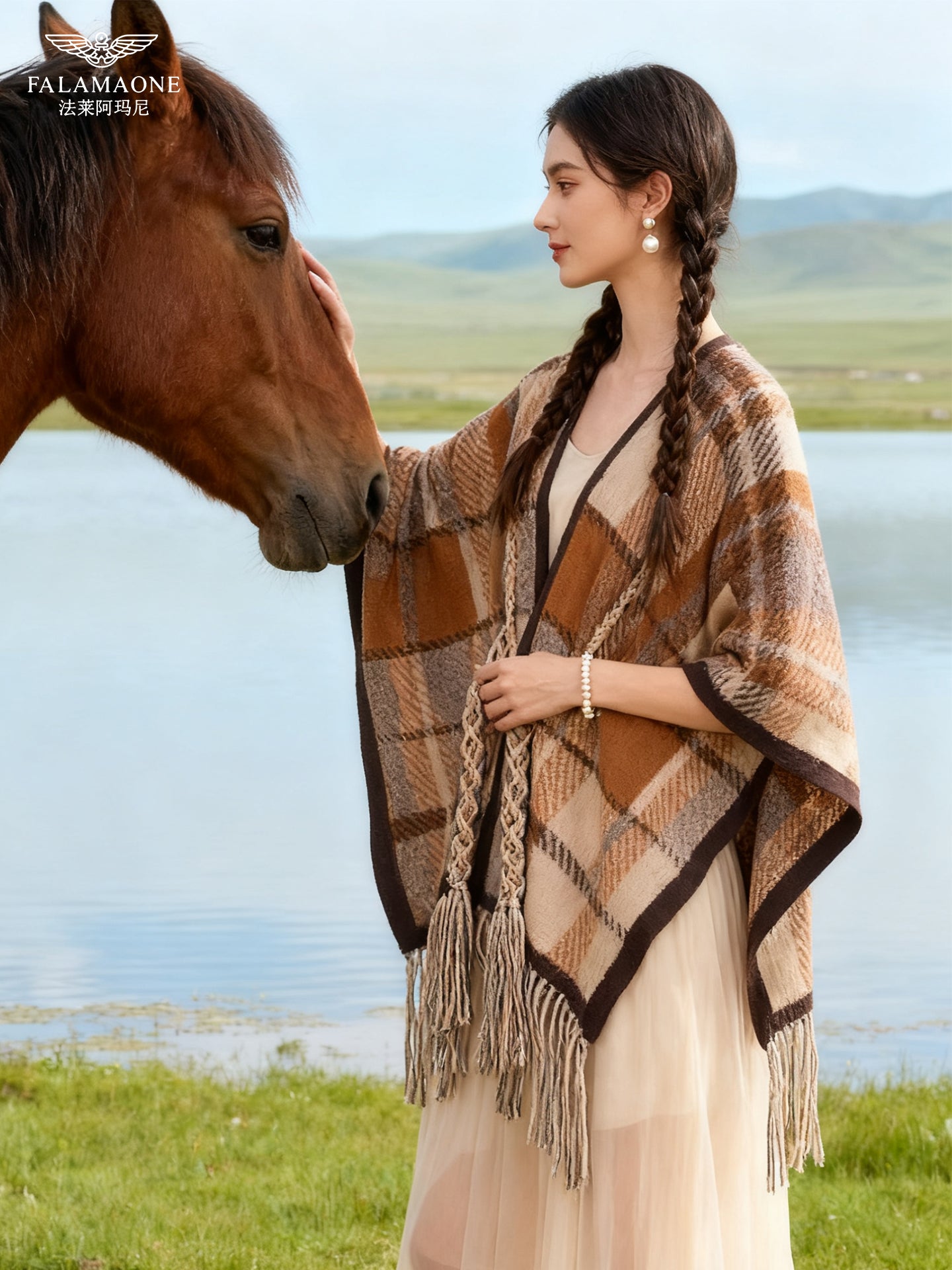 Fala Armani women's shawl, suitable for travel, luxurious, high-end cape, scarf, 2025 new style