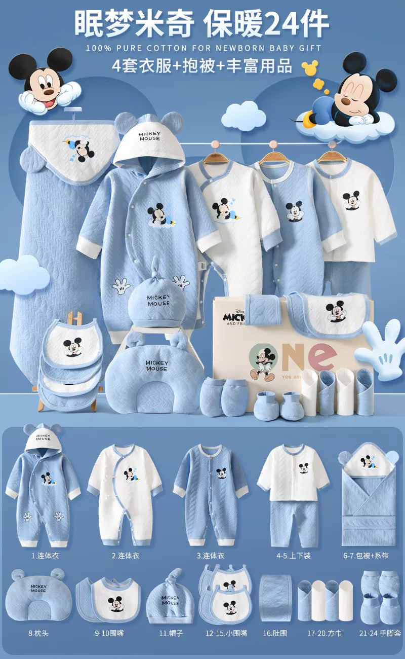 Disney Yenidoğulmuş Körpə Geyimləri Hədiyyə Dəsti - Yenidoğulmuşlar, Bir Aylıq Bayram və Yüksək Səviyyəli Hədiyyə üçün İdealdır