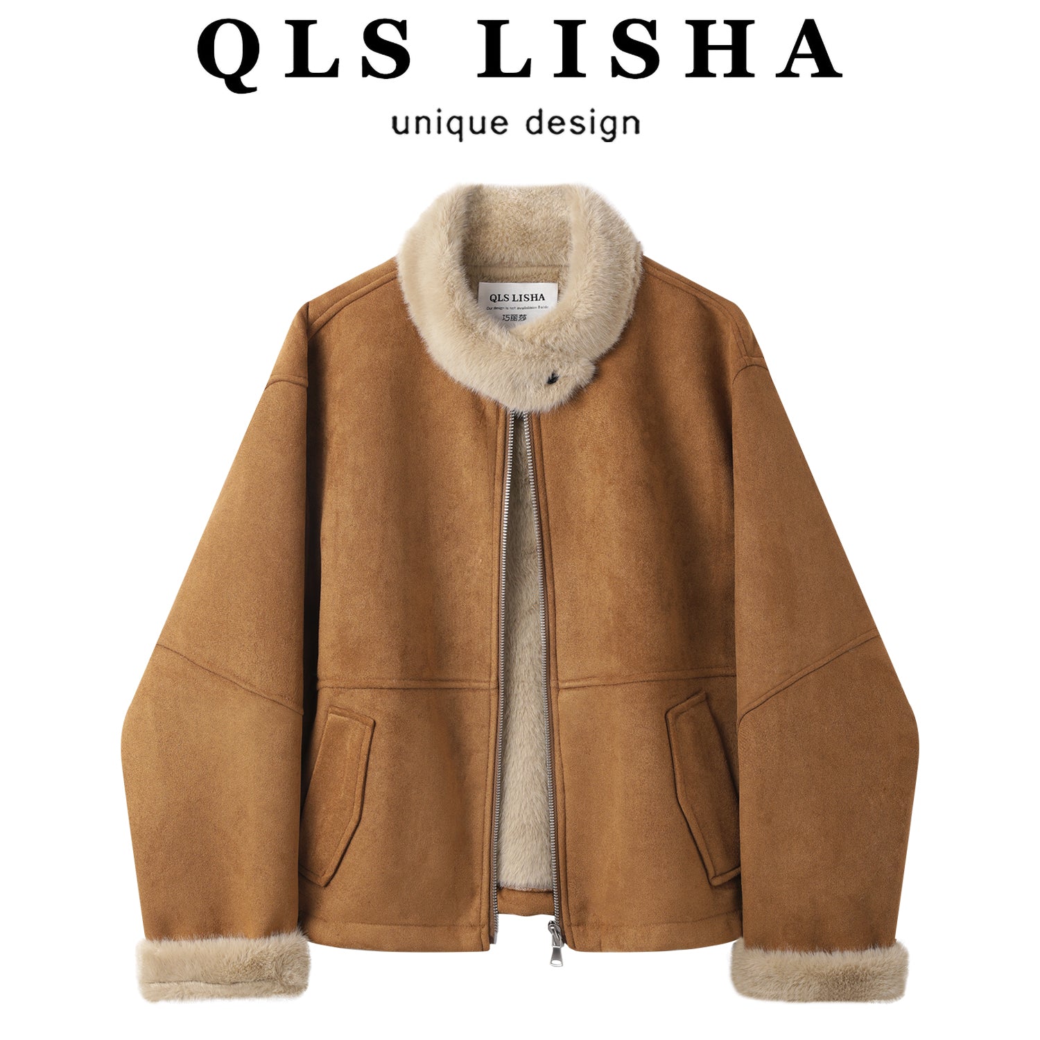 Cholisa Qadın Qırxma Paltosu, 2026-cı ilin Qış Yeni Modeli, Super Gözəl Retro Zamşa Quzu Yunlu Top