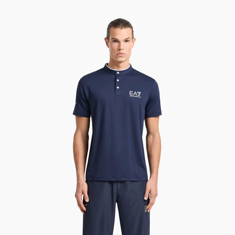 EMPORIO ARMANI EA7 Fall/Winter Men's Three-Button Stand-Up Short-Sleeve Tennis Polo Shirt