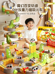 Əyləncəli və Sehrli Maqnit İzli Uşaq Təhsil Yüksək Sürətli Qatar Oyuncağı Oğlanlar və Qızlar üçün DIY Tikinti Blokları Hədiyyə 3