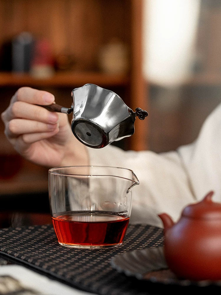 Luosheng çay sızması çay filtri paslanmayan polad çay filtri gözəl çay filtri mesh yüksək səviyyəli qara çay dəsti aksesuarları