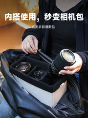 Ambitful Zhijie D1 Cube kamera layneri çantası fotoqrafiya çantası SLR kamera obyektiv çantası DIY saxlama çoxfunksiyalı qatılaşdırılmış su axıdıcı portativ çanta Canon, Fuji və Sony üçün uyğun çıxarıla bilən