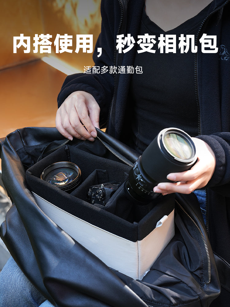 Ambitful Zhijie D1 Cube kamera layneri çantası fotoqrafiya çantası SLR kamera obyektiv çantası DIY saxlama çoxfunksiyalı qatılaşdırılmış su axıdıcı portativ çanta Canon, Fuji və Sony üçün uyğun çıxarıla bilən