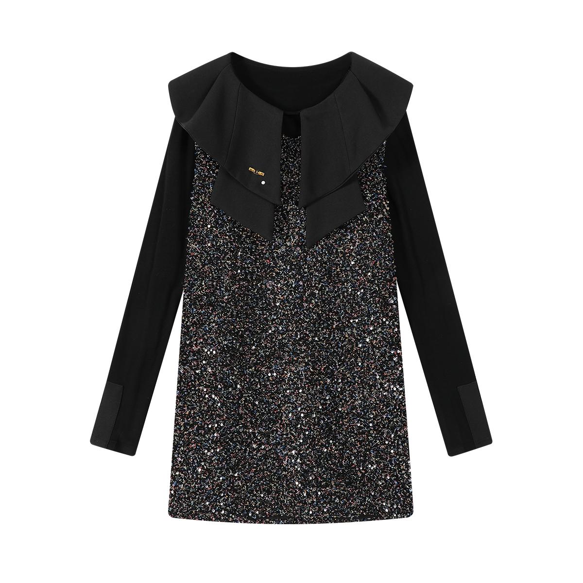 Cholisa'nın Yeni İl Geyimi: Qış üçün Qəşəng Qara Payetli Don - Unikal və Zərif İki Parçalı Köynək Don Dəsti