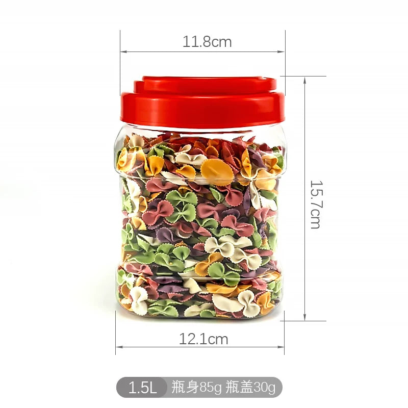 Baosheng plastik şüşə möhürlənmiş plastik banka bal şüşəsi qapaqlı böyük diametrli qida dərəcəli kvadrat şəffaf qablaşdırma