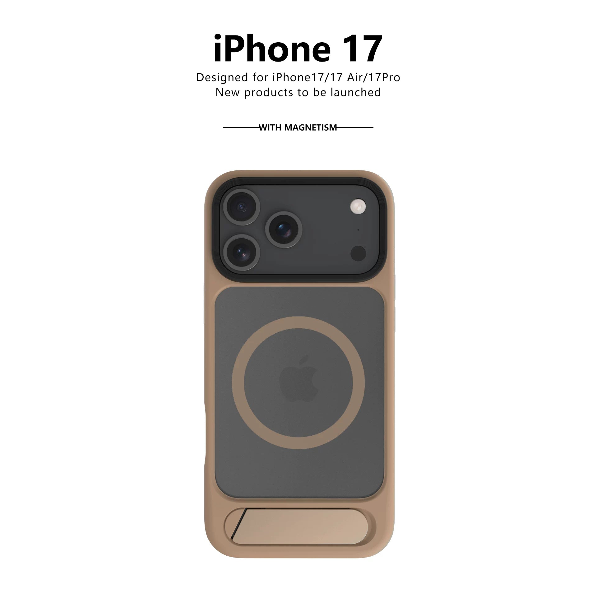 Apple 17 mobil telefon üçün uyğun səhra qızılı maqnit qatlanan stend yeni iphone17e dəsti Apple 17promax hər şey daxil Hava düşmə əleyhinə Apple 16 silikon 15 qabıq 14pro super isti 13