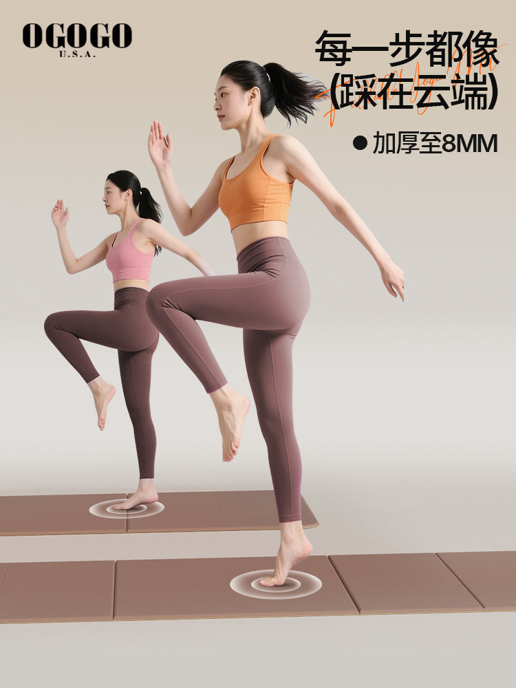 Qatlana bilən yoga xalçası qadın idman döşəyi ev idman döşəyi sürüşməyən şok udma səssiz qalınlaşdırılmış atlama məşq döşəyi