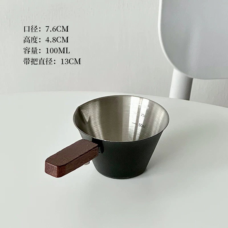 Metal ölçü stəkanı espresso unsiya stəkanı espresso paslanmayan polad ekstraksiya stəkanı 100ml.