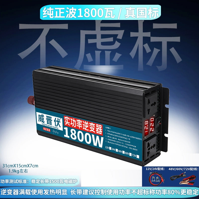 Saf Sinus Dalğası İnverteri 12v24v-dən 220V-ə qədər Avtomobilə quraşdırılmış Yüksək Güclü 48 V60v72 Neytral Əks Gərginlik