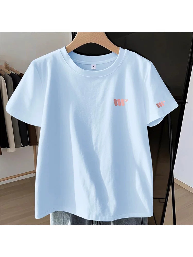 Jeanswest ərik rəngi sağ çiyinli qısaqol qadın köynəyi 2026 yay yeni isti stil qadın təmiz pambıq qısaqol top A