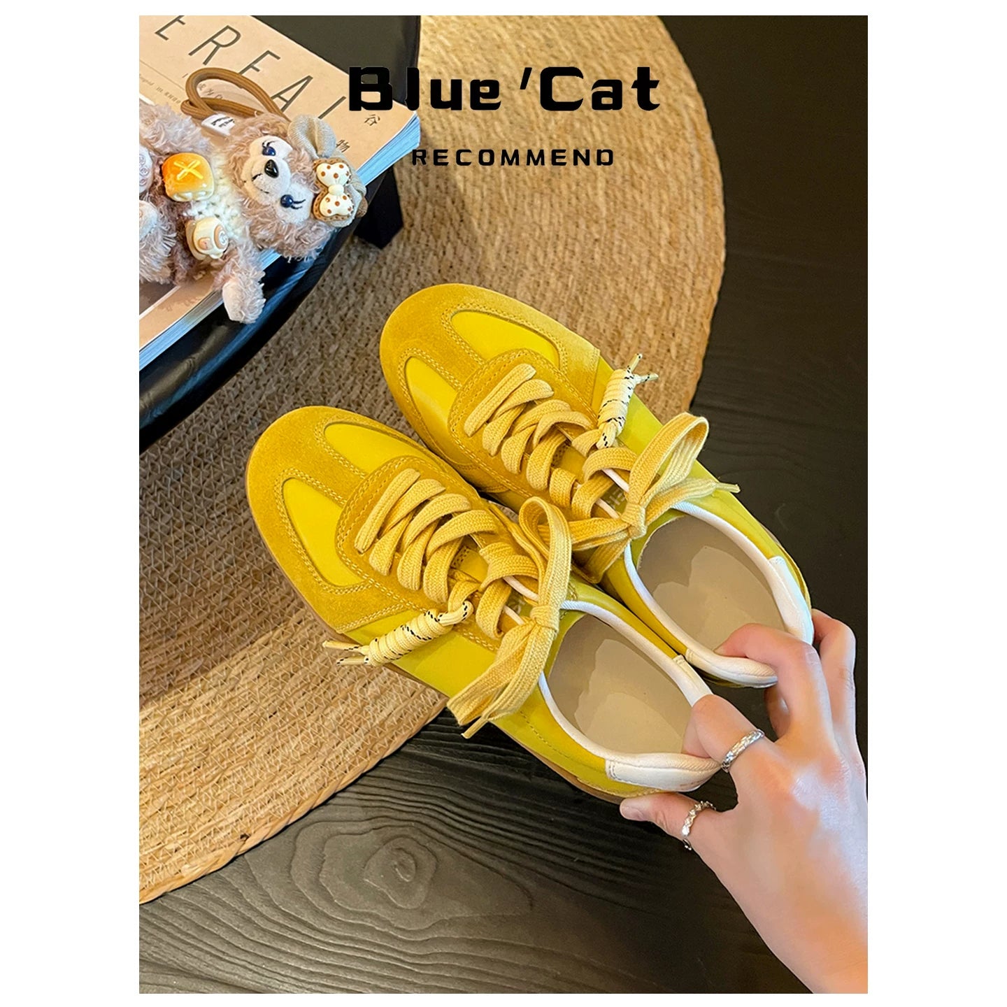 Super soft lambskin~ Maillard brown German sneakers for women, hidden wedge heel, 2025 fall new fashion, lace-up casual shoes.