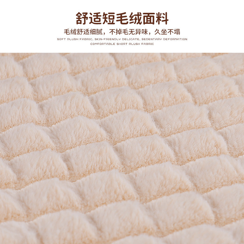 Soft warm lumbar support car seat cushion for winter, universal car interior back seat cover, non-slip car mat for women.
