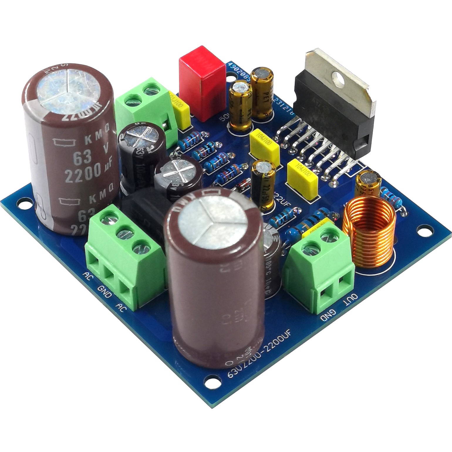 Düzəltmə və filtrləmə mono 100W modul güc gücləndirici lövhəsi ilə yüksək keyfiyyətli TDA7293/94 AC ikili enerji təchizatı