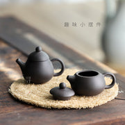 Əl mini çaydanı｜Barmaq ucu çaydanı, kiçik ornament, cib əlavə kiçik dəmir çaydanı, bənövşəyi qum çaydanı, ev heyvanı çayı, çay mərasimi