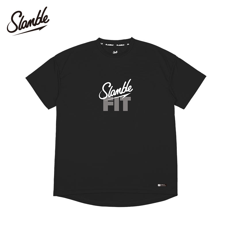 SLAMBLE yay yeni FIT qısaqol kişi köynəyi, dəyirmi boyunlu, tez quruyan nəfəs alan fitnes qaçış məşq forması