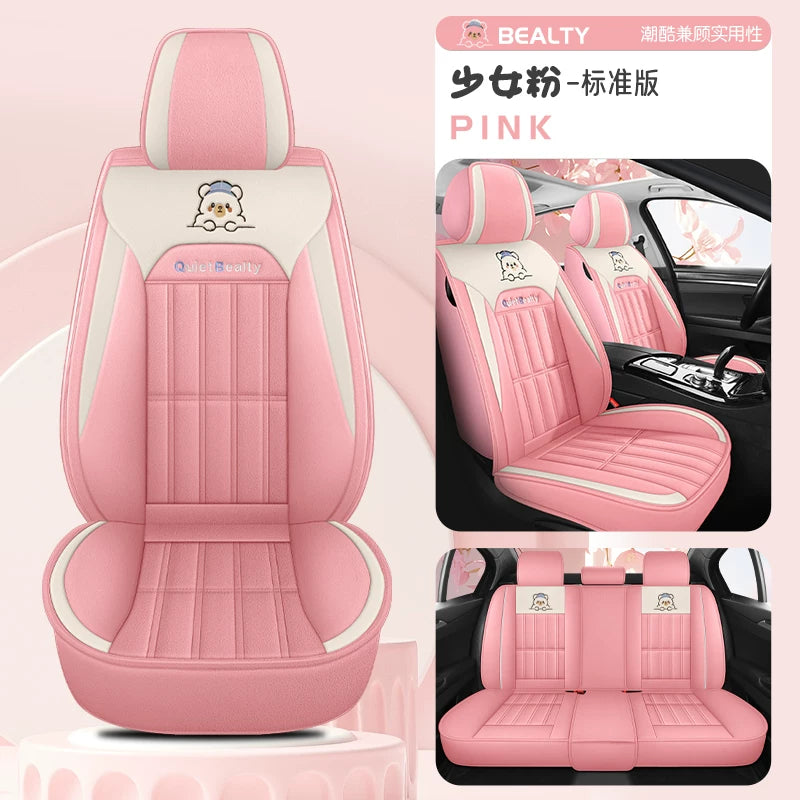 Qış üçün peluş avtomobil oturacağı yastıqları, tam örtüklü avtomobil oturacağı üzlükləri, qalınlaşdırılmış və qış üçün isti, rahat qısa peluş oturacaq yastıqları