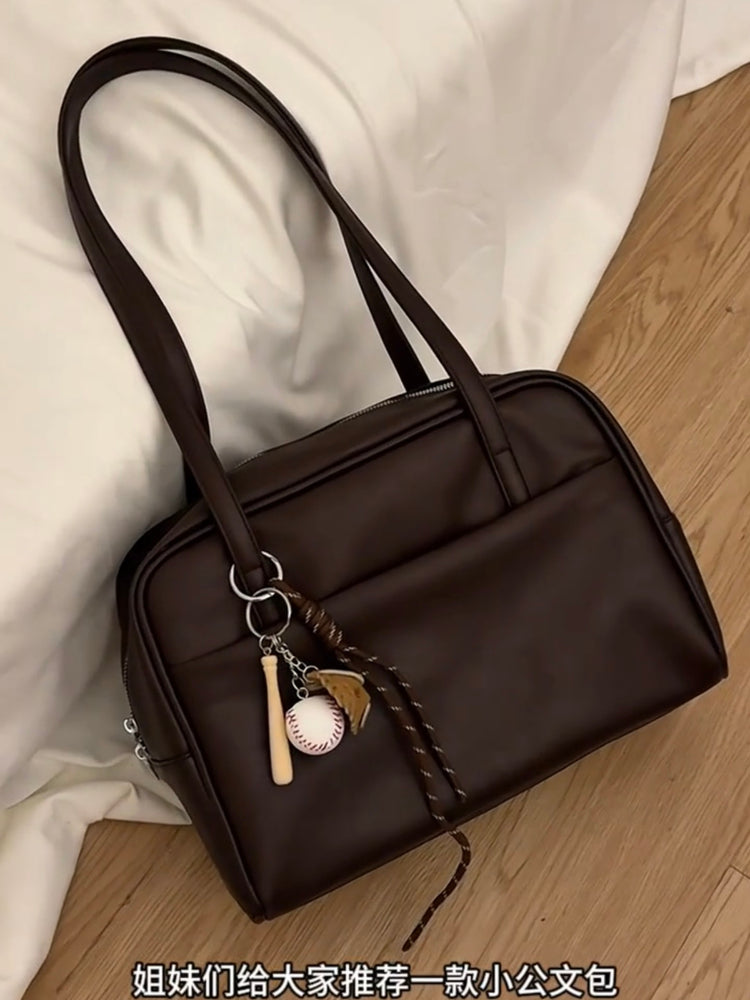 Boston çantası, qadın 2025 yeni modeli, super populyar, çoxfunksiyalı, böyük tutumlu, şəhər içi çantası, yumşaq dəri çiyin portfeli.