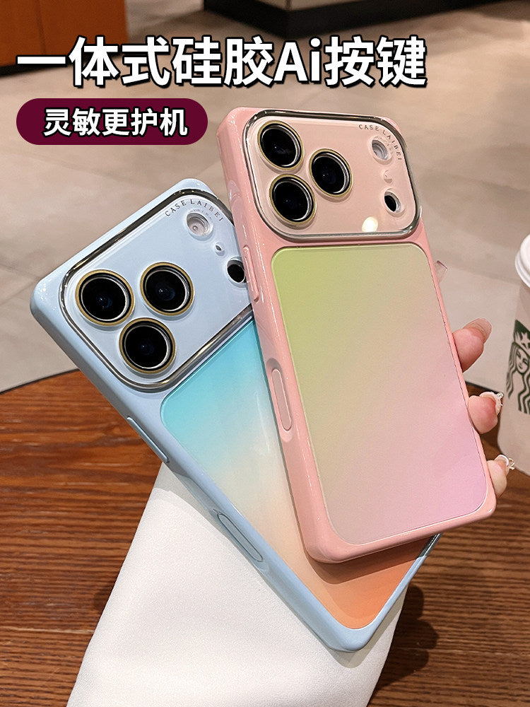 Apple 17ProMax mobil telefon qutusu, yeni iphone17 kvadrat gradient narıncı dəniz lensi hərtərəfli qoruyucu örtük, sadə buzlu 16 yüksək səviyyəli kişi və qadın cüt qabıq 15hui 14 üçün uyğundur