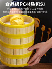 Xiaolongbao Shaxian köftesi məişət plastik bambuk buxarda satılan Kanton tipli səhər çayı Honq Konq tipli dim sum qəfəsli düyü