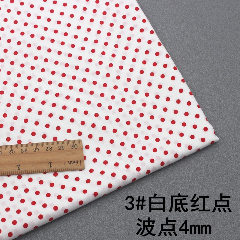 Saf pambıq polka nöqtəli çap kiçik su jade polka nöqtəli parça dekorativ parça köynək geyim parça pambıq poplin əl işi diy