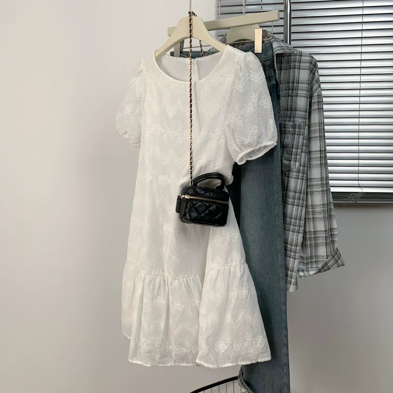 Böyük ölçülü qadınlar üçün yay boyu boş, zərif qısaqol don, böyük ölçülü qadınlar üçün yaraşıqlı və arıqladıcı, unikal və super gözəl A-xəttli ətək