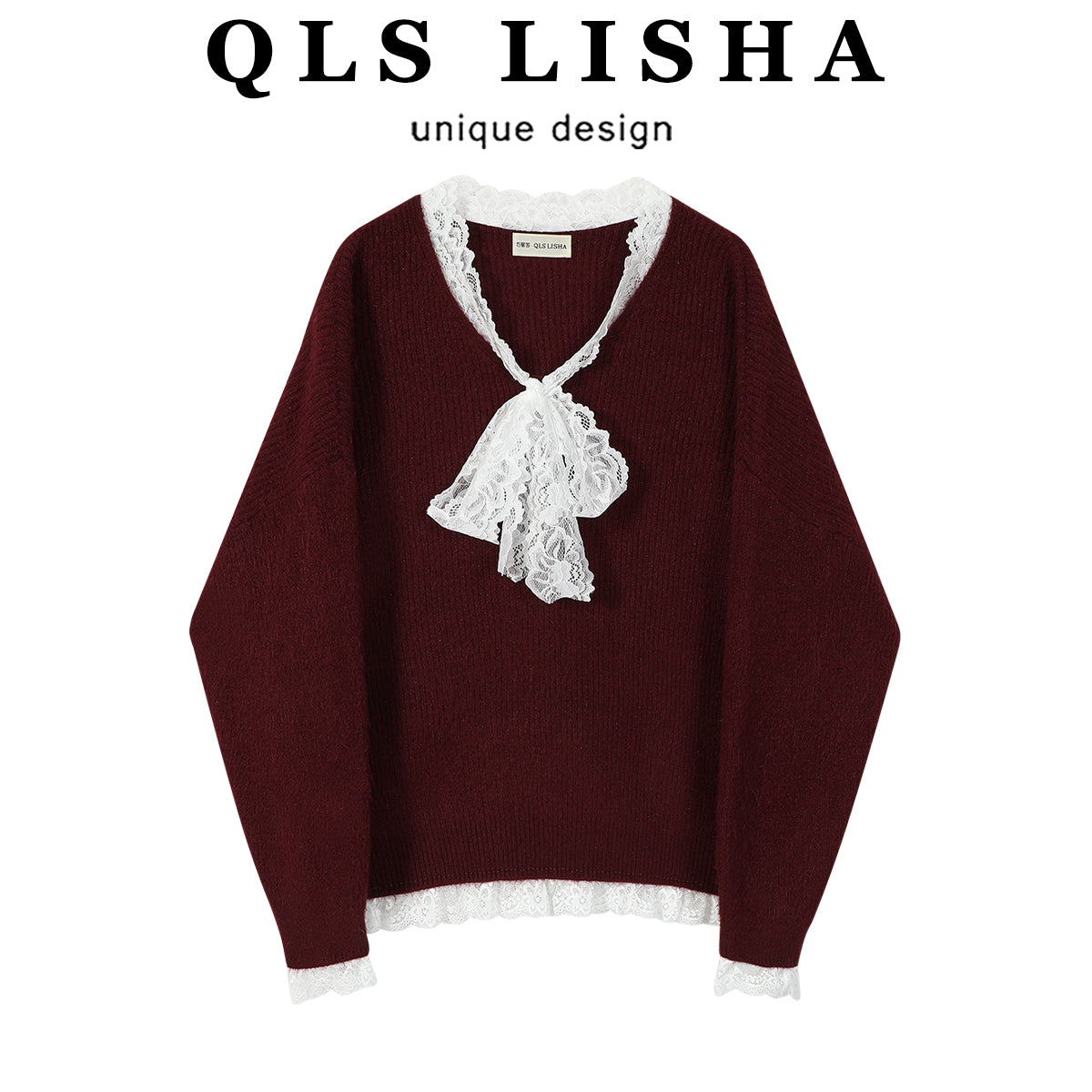 Chola Lisa-nın qadınlar üçün şirin və rahat qırmızı Milad sviteri, payız və qış üçün unikal və gözəl toxunmuş top.