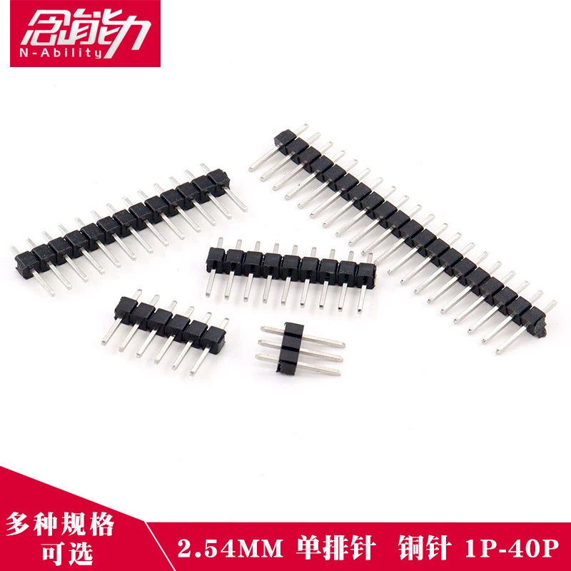 Tək sıra sancaqlar 2.54MM aralıq 1*2/3/4/5/6/7/8/10/12/20/30P mis sancaq başlığı 40P sancaqlar