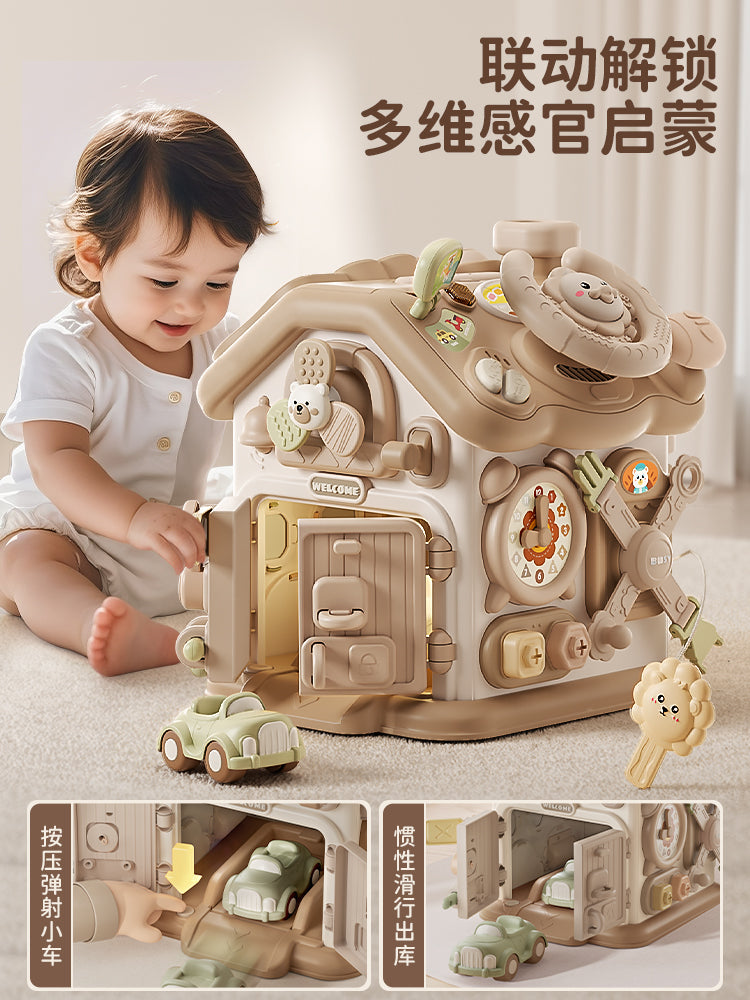 0-3 yaşlı uşaqlar üçün altıbucaqlı körpə oyuncağı, erkən uşaqlıq təhsili, Montessori səbəb-nəticə əlaqəsi, məşğul qutu, forma uyğun ev