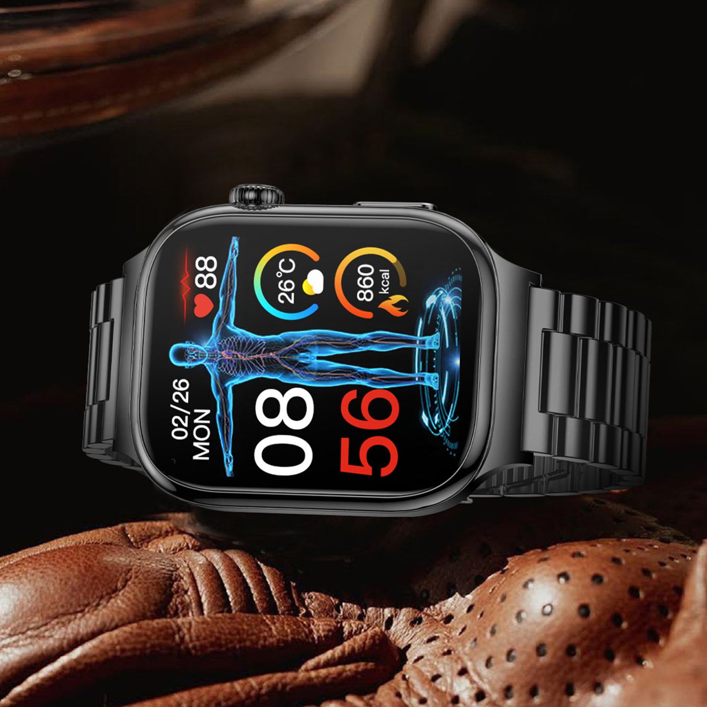 Ağıllı qan şəkəri saatı, qan təzyiqi qolbağı, Bluetooth zəngi, qan lipidləri, sidik turşusu, ürək dərəcəsi, qan oksigeninə nəzarət, EKQ, bədən istiliyi, əhval-ruhiyyə