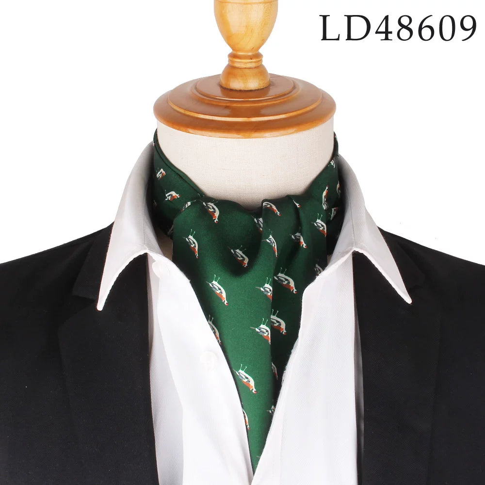 New Flora Men's Cashew Tie Wedding Formal Cravat Ascot Scrunc