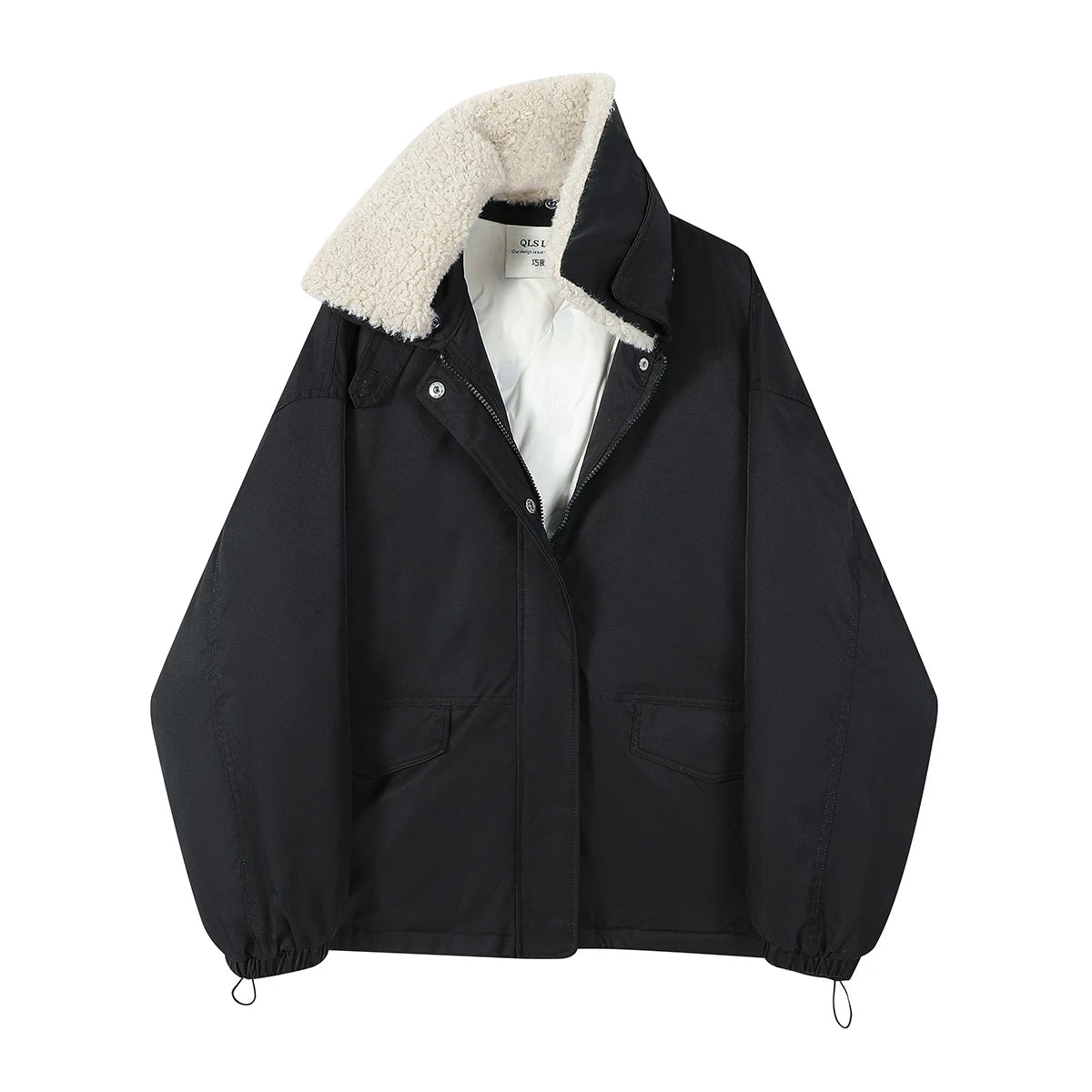 Chalisa Qış Qadınlar üçün Yüksək Səviyyəli Qəşəng Qısa Yüngül Qara Aşağı Gödəkçə, Unikal və Zərif Dizayn