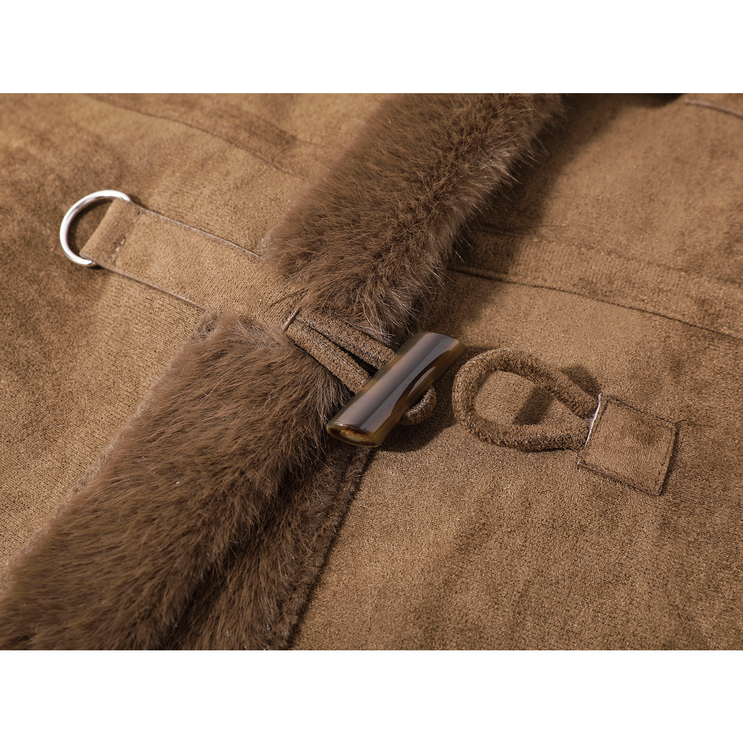 Cholisa Merard Koreya üslubunda quzu yunundan hazırlanmış yüksək keyfiyyətli unikal üslublu qadın qış xəz astarlı motosiklet topu