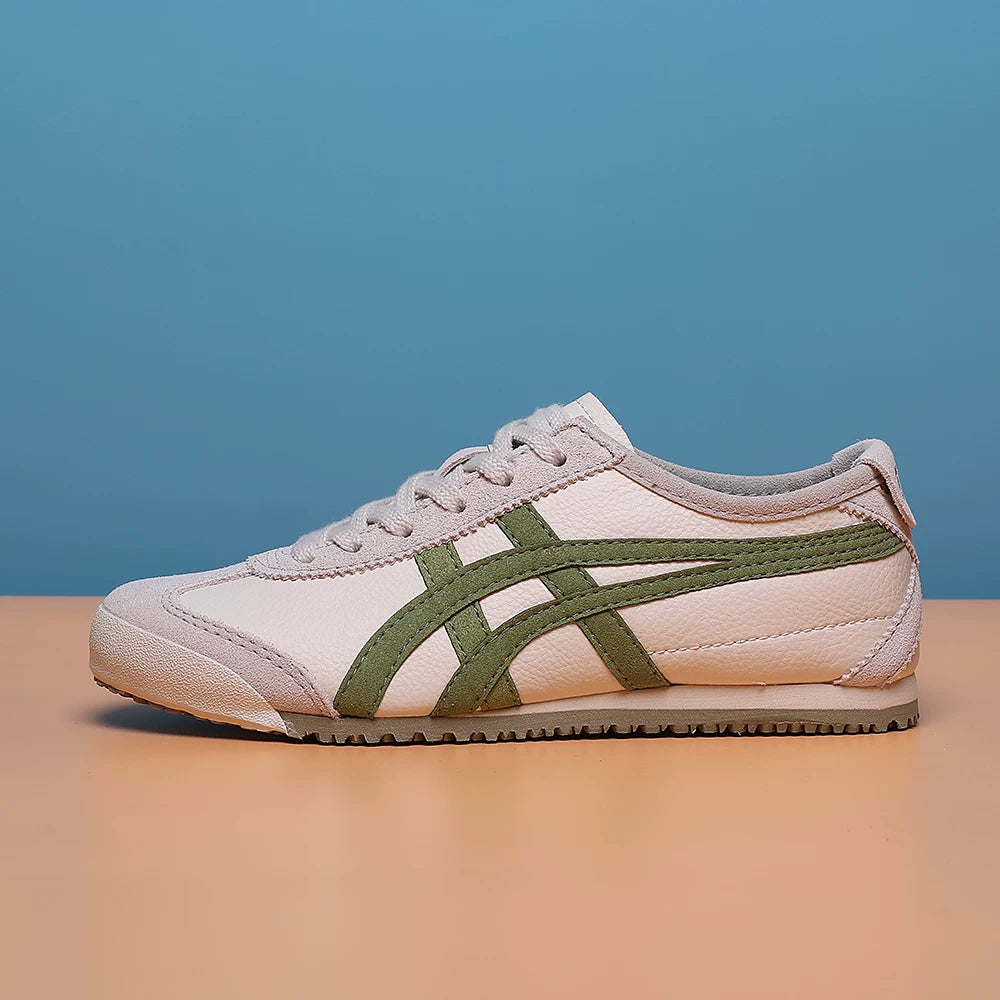 Klassik Kuijia Mexi 66 Tiger Zolaqlı Yapon Stilində Kişilər və Qadınlar üçün Sürüşkən Dəri Ayaqqabılar, Agande Təlim Ayaqqabıları