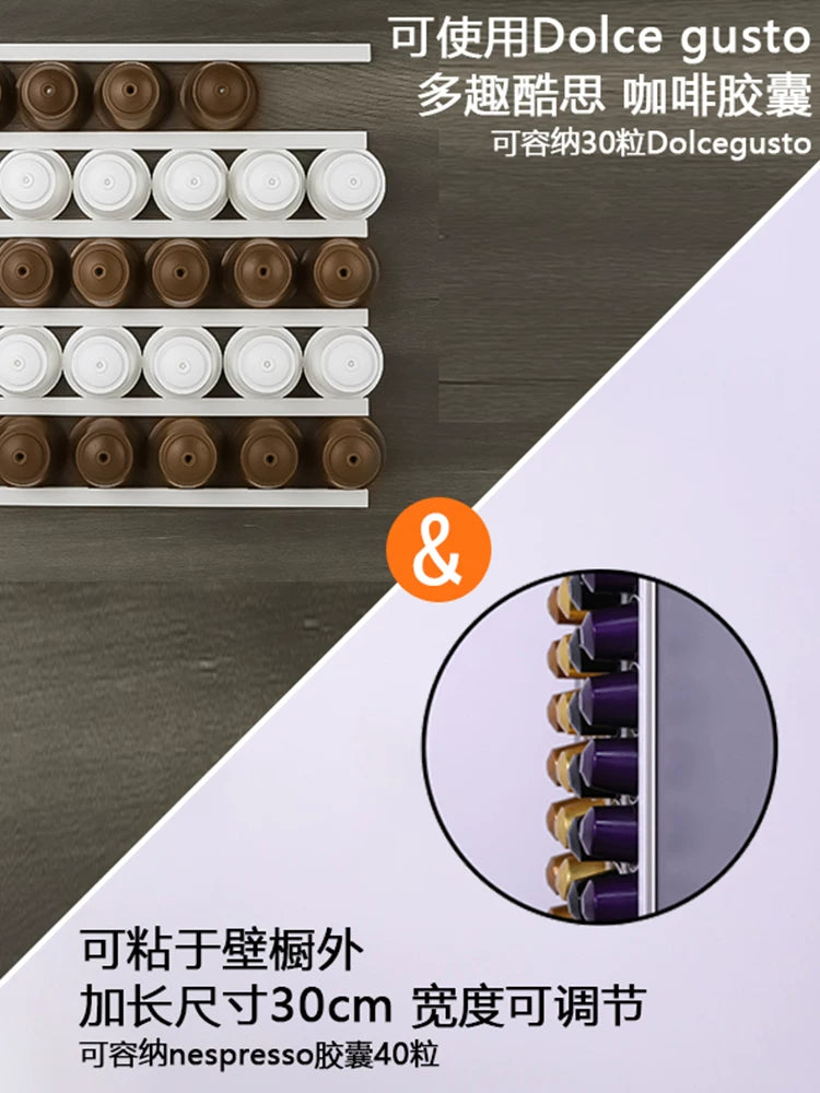 Qəhvə kapsul saxlama rəfi Nespresso Nestle maqnit arxa stiker soyuducu divar zımbasız divar asma saxlama sərgisi