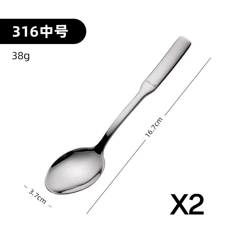 onlycook qida dərəcəli 316 paslanmayan polad qaşıq məişət qaşıq uşaq yemək qaşığı körpə süfrə qaşığı