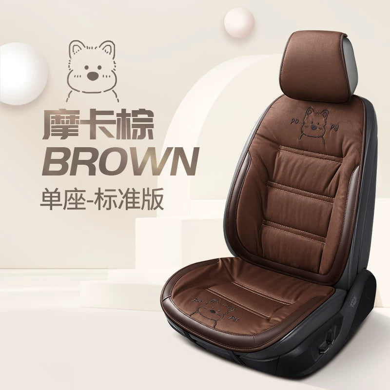 Avtomobil oturacaq üzləri, qışda isinən oturacaq üzləri, qalınlaşdırılmış yumşaq, 2025 yeni cizgi filmi stili, sürətli isitmə və isinmə arxa oturacaq üzləri