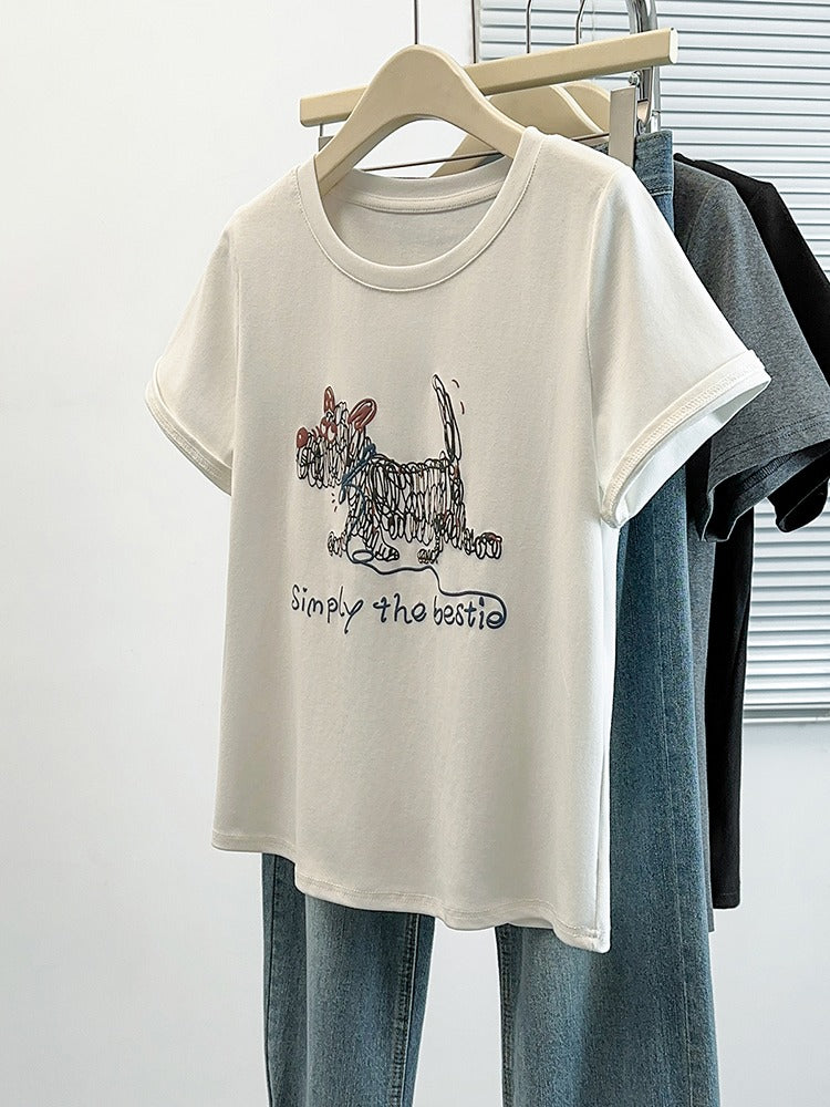 Böyük ölçülü, şık, unikal qısaqollu qadınlar üçün futbolka, yay dəbi, böyük ölçülü qadınlar üçün dairəvi yaxalı, çiyinsiz, arıqladıcı köynək.