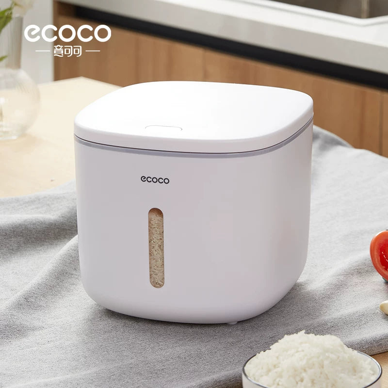 Ecoco düyü çömçəsi məişət həşəratlara və nəmə davamlı möhürlənmiş qalınlaşdırılmış düyü silindrli əriştə barel unu saxlama çəni anbar düyü saxlama qutusu