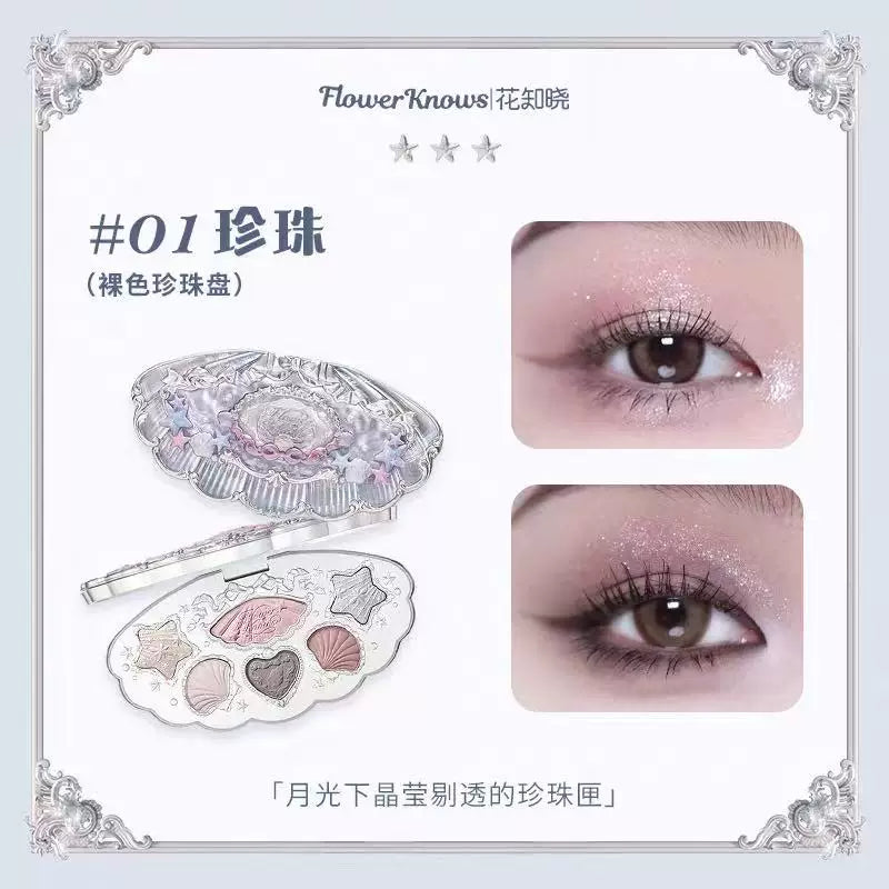 Flower Knows Göz Kölgəsi Palitrası: Swan Ballet Earth Tones Çoxfunksiyalı Vurğulayıcı Çəhrayı və Ağ Swan Melon Palitrasında Dumanlı Göz Kölgəsi