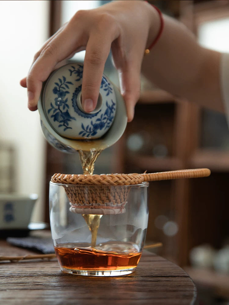Luosheng əl istehsalı bambuk rattan çay drenaj çay filtri çay filtri çay bölməsi yaradıcı Yapon Kung Fu çay dəsti aksesuarları