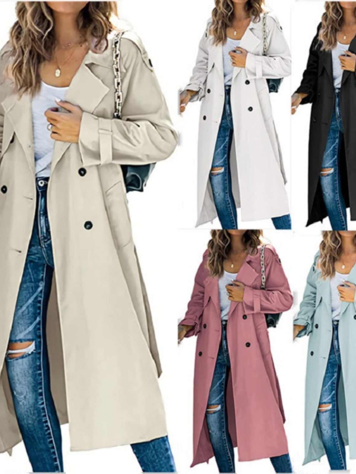 Qadın uzunqol trençkot, Avropa və Amerika üslubunda, qış və payız qadın uzunqol trençkot.