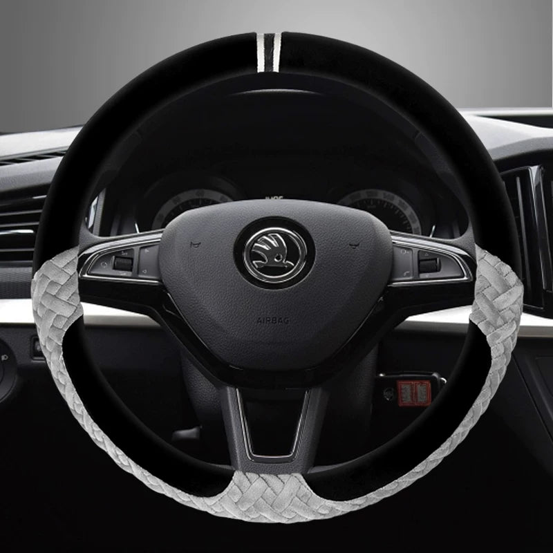 Skoda Octavia, Rapid, Fabia, Superb, Kodiaq, Yeti, Karoq Plush Steering Wheel Cover (Winter)