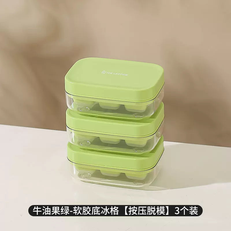 Kawashimaya buz kubu qəlibi məişət qida dərəcəli yumşaq silikon buz qutusu mini press kiçik buz qabı buz kubu artefaktı