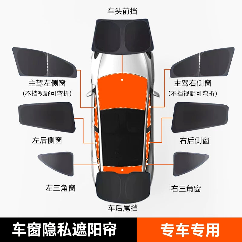 Shangjie H5 avtomobil pəncərəsi üçün günəşdən qoruyucu pərdə, yan pəncərə şüşəsi, arxa oturacaq düşərgəsi üçün gizlilik pərdəsi, yuxu üçün günəşdən qoruyucu və qaranlıq pərdə.