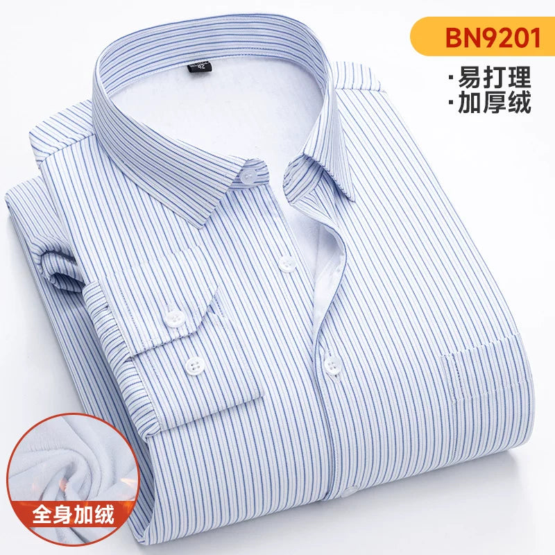 Ağacdələn Qış Kişi İsti Köynəyi, Yun astarlı, Qalın, Orta Yaşlı, Uzunqol Zolaqlı İsti Köynək, Ata Geyimi